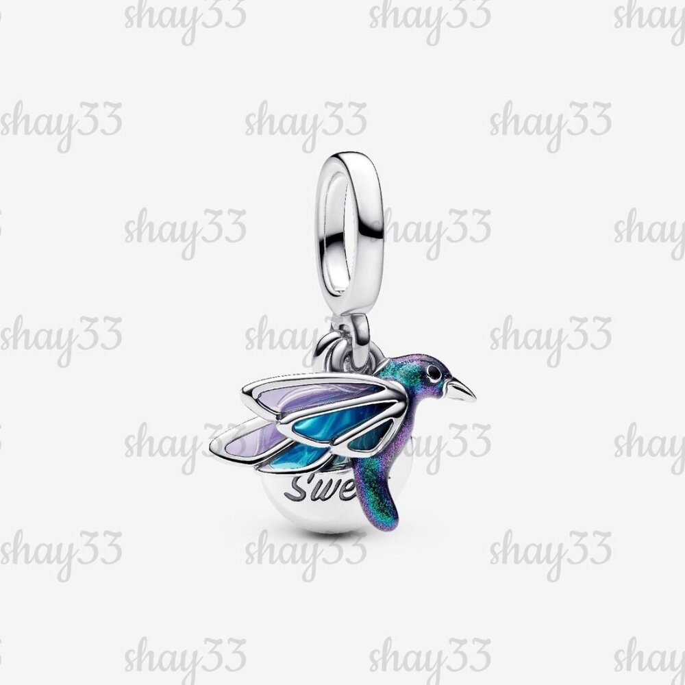 Pandora Hummingbird Double Dangle Charm